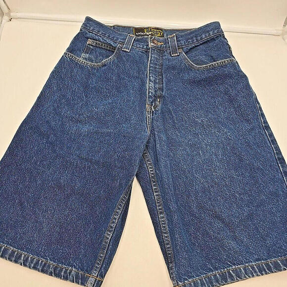 Vintage Y2K‎ Anchor Blue BAGGY Skate Light Wash Denim Blue Jean Shorts Mens 31 - Picture 1 of 15